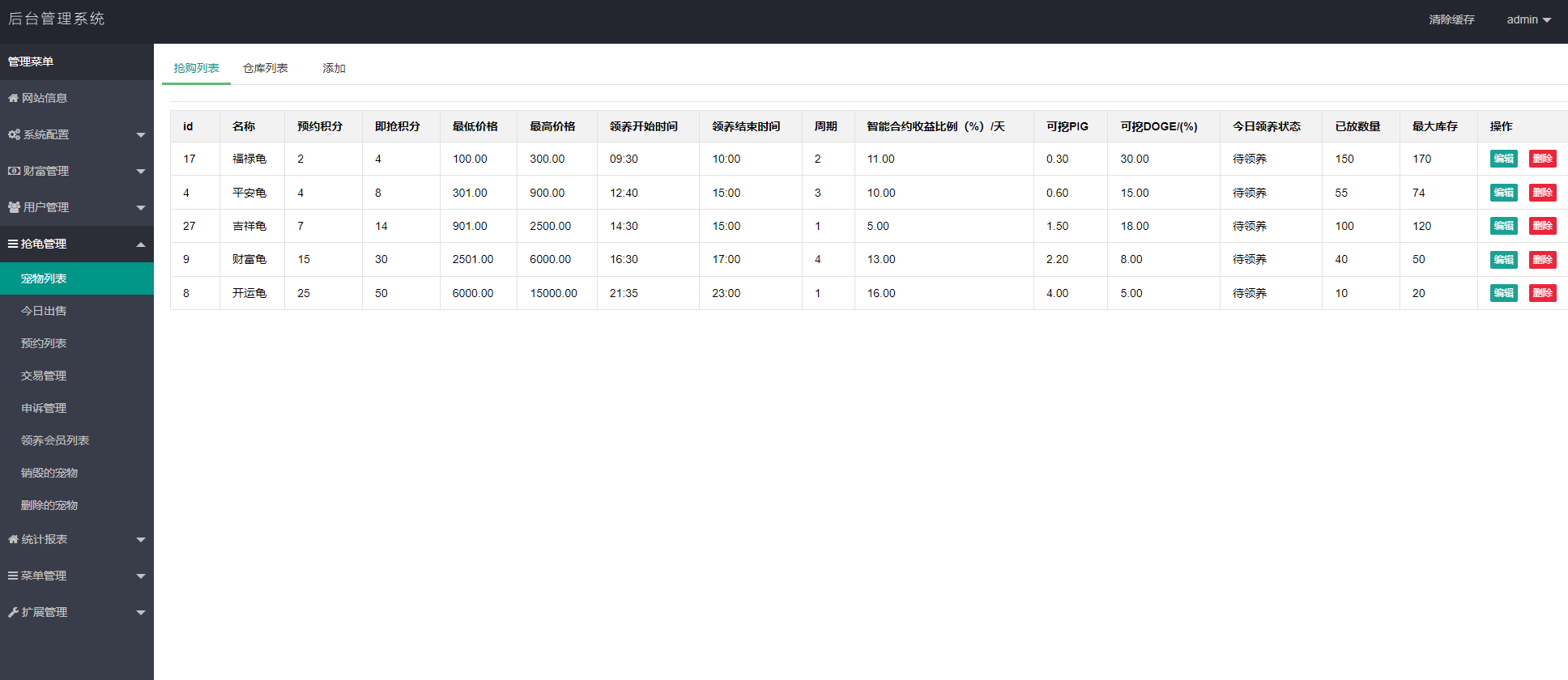 开源版区块链养成系统/宠物投资/区块链神龟联盟系统 : 二妹源码-9