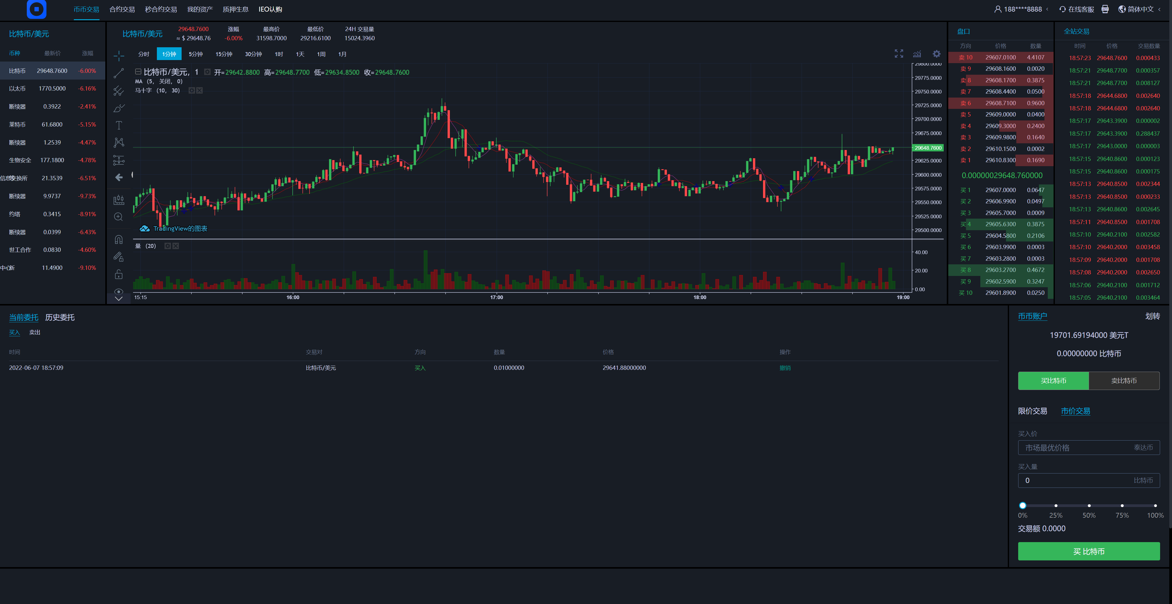 多语言交易所/币币交易/秒合约交易/质押生息 : 二妹源码-3
