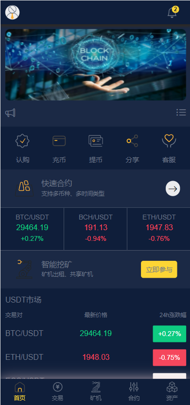 二开优化版区块链交易所/时间盘矿机系统/智能挖矿/币币合约交易 : 二妹源码-9