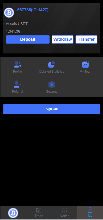 开源版黑色UI游戏竞猜系统/虚拟币大小单双竞猜下注/USDT充值二妹源码 : 二妹源码-7
