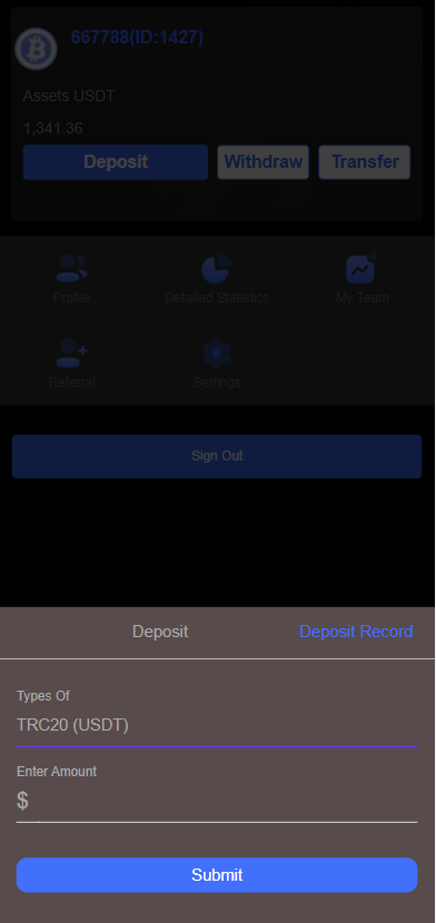 开源版黑色UI游戏竞猜系统/虚拟币大小单双竞猜下注/USDT充值二妹源码 : 二妹源码-8